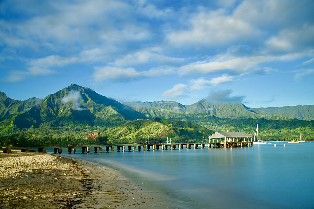 Sunrise at Hanalei Pier, Hawaii