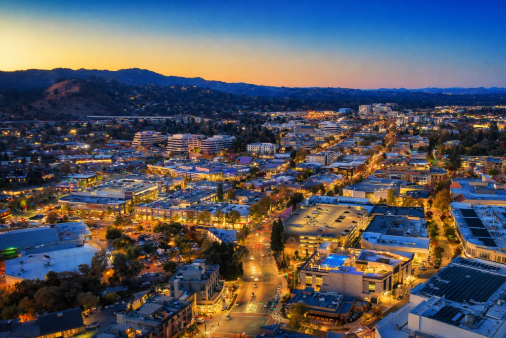 Twilight over Walnut Creek skyline, California twilight-over-walnut-creek-skyline-california